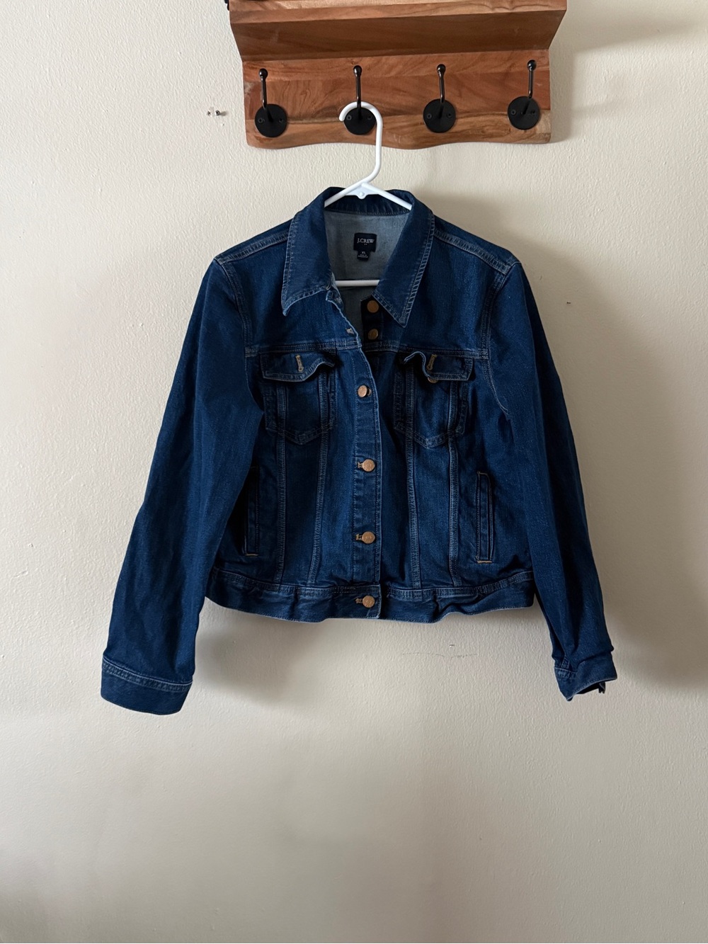 J. Crew Denim Trucker Jean Jacket Medium Wash Americana Preppy size XL